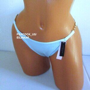 Victoria Secret Swim Bikini Bottom EXTRA-LARGE Light Blue Shimmer Chain Strap XL